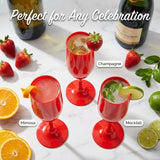 Red Cup Living-5 Oz Red Reusable Plastic Wine Cups with Stem | Shatterproof Goblets for Parties & Events | Dishwasher Safe Drinkware