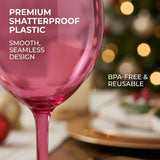 Red Cup Living Plastic Wine Glasses with Stem - 14oz Reusable Shatterproof Wine Cups for Parties, Events & Outdoor