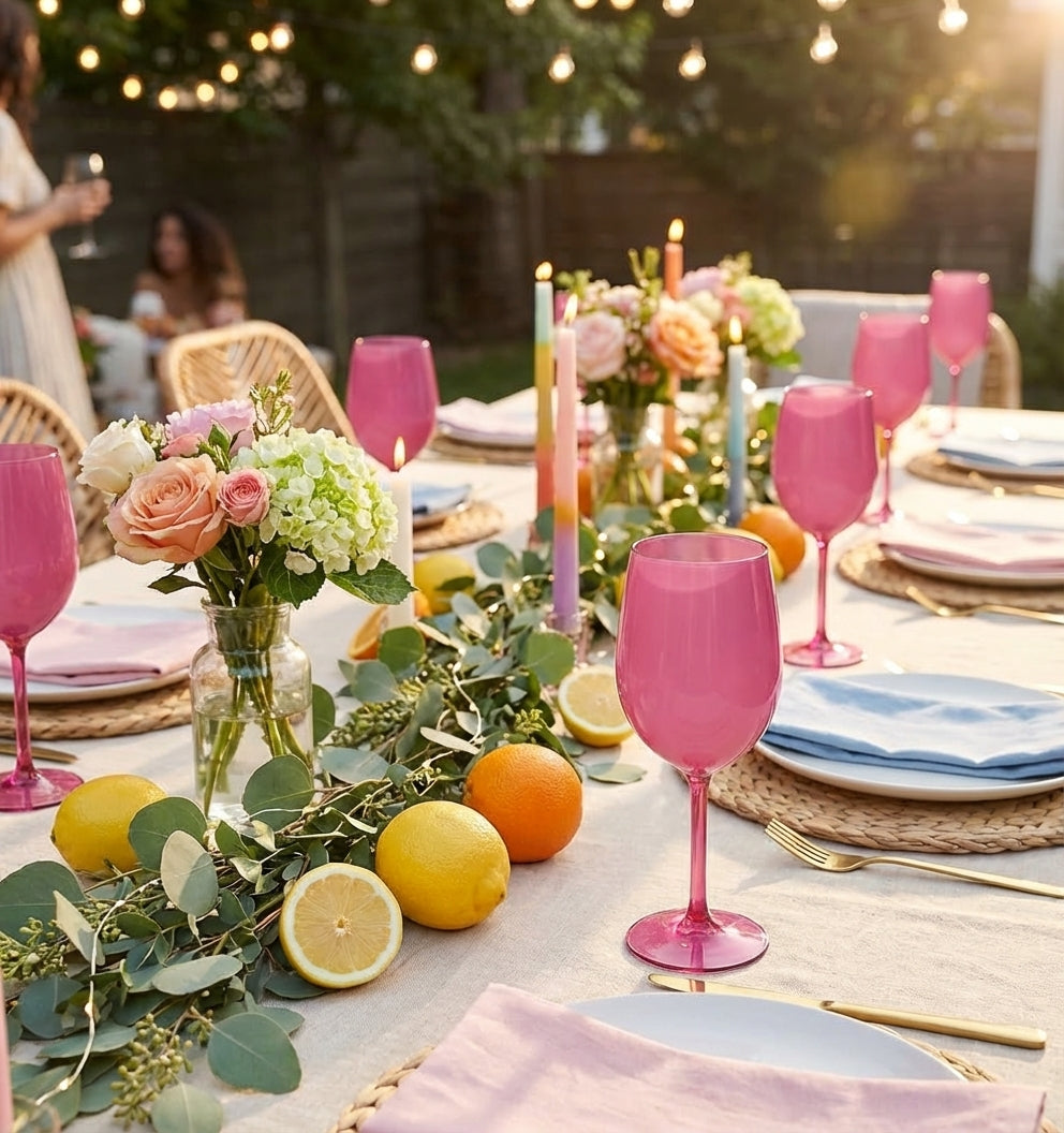 Red Cup Living Plastic Wine Glasses with Stem - 14oz Reusable Shatterproof Wine Cups for Parties, Events & Outdoor