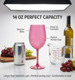 Red Cup Living Plastic Wine Glasses with Stem - 14oz Reusable Shatterproof Wine Cups for Parties, Events & Outdoor