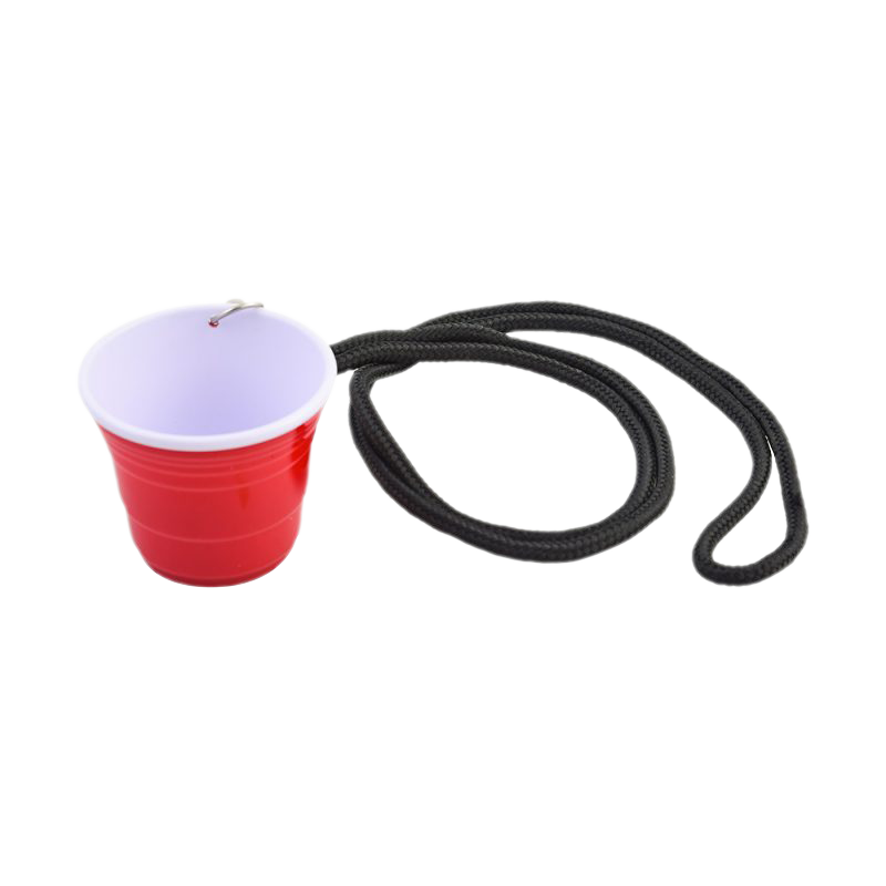 Reusable Red Plastic Shot Cup with lanyard | unbreakable, BPA Free | Perfect for Parties, BBQs & Outings