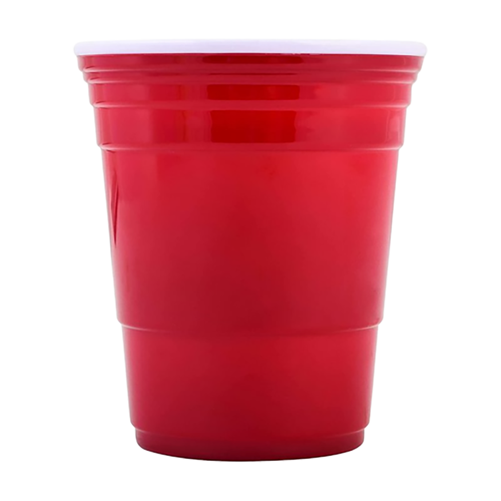 D'eco Reusable Stainless Steel Red Party Cups - 10 Pack Unbreakable 16 oz.  Red Cups - Dishwasher Safe Durable Cups compatible with Solo cups