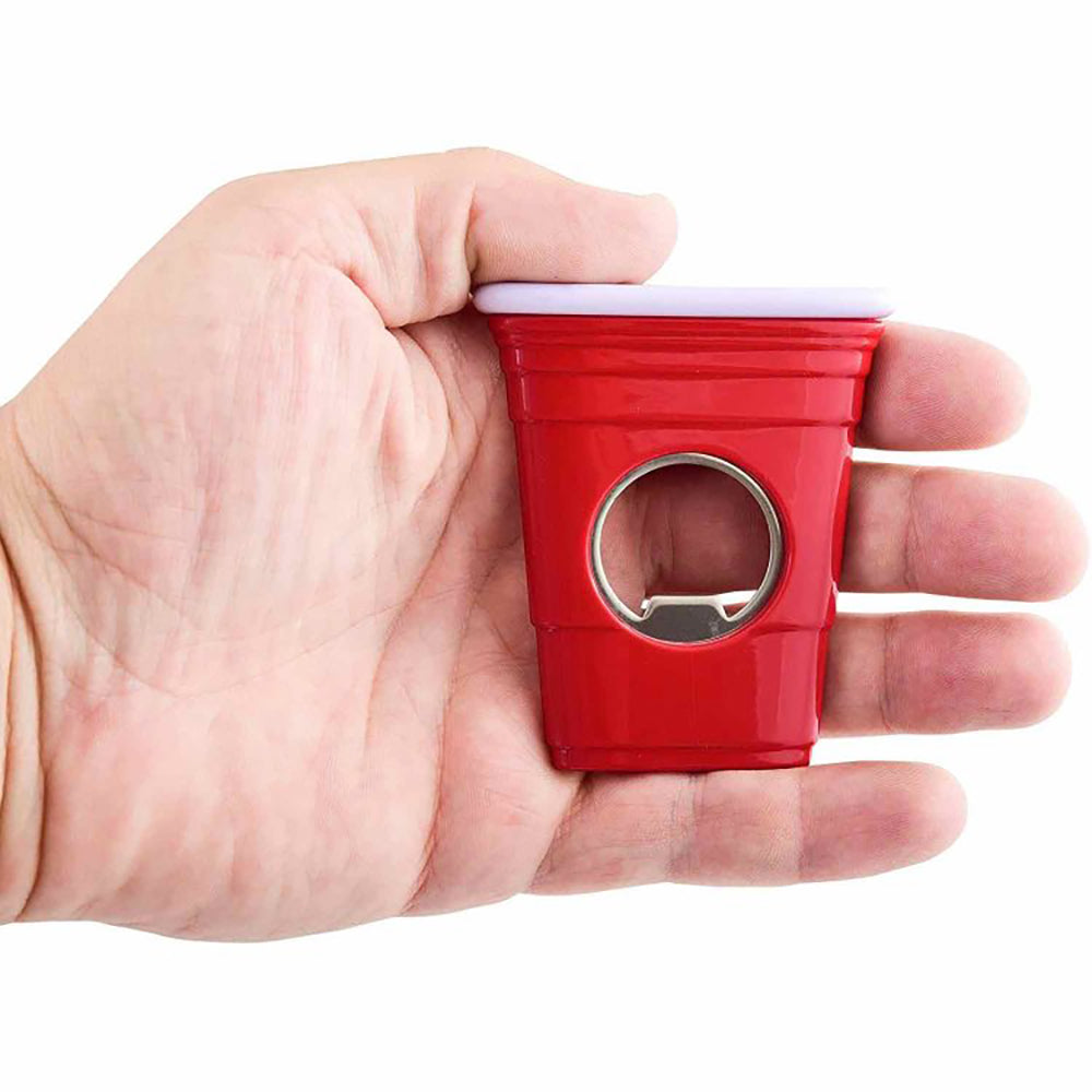 Magnetic Bottle Opener - Open Beer & Soda Bottles with a Red Cup!