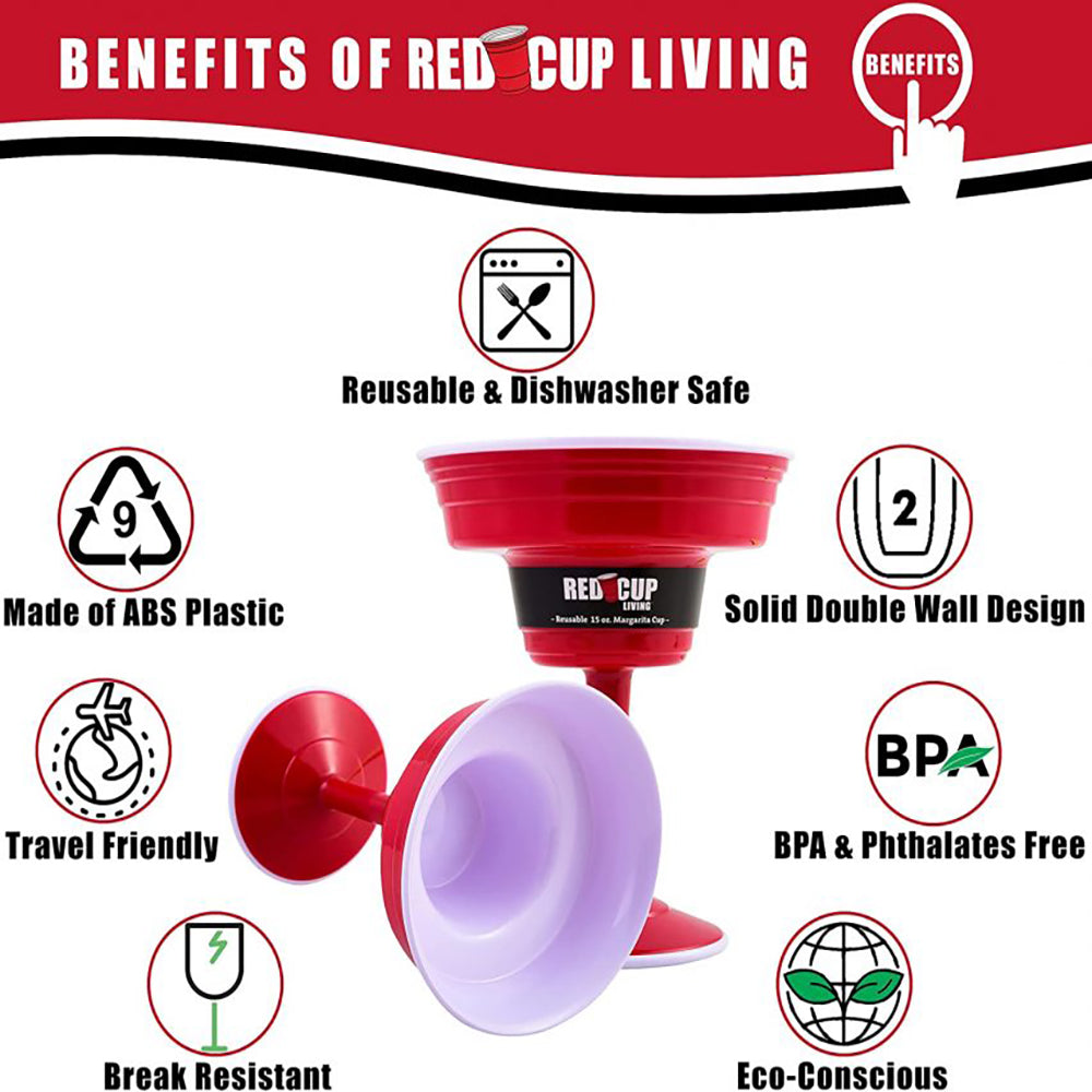 Red Cup Living Reusable Red Plastic 32 oz Cup - Set of 4 