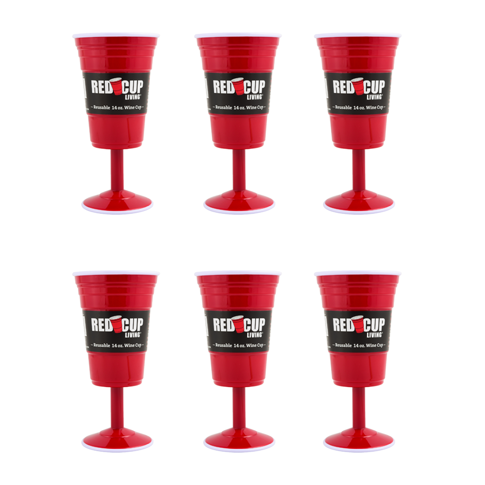 8oz Reusable Plastic Wine Cup | Durable & Unbreakable, BPA Free | Perfect  for Parties, Camping, Travel Outdoors - Set of 6